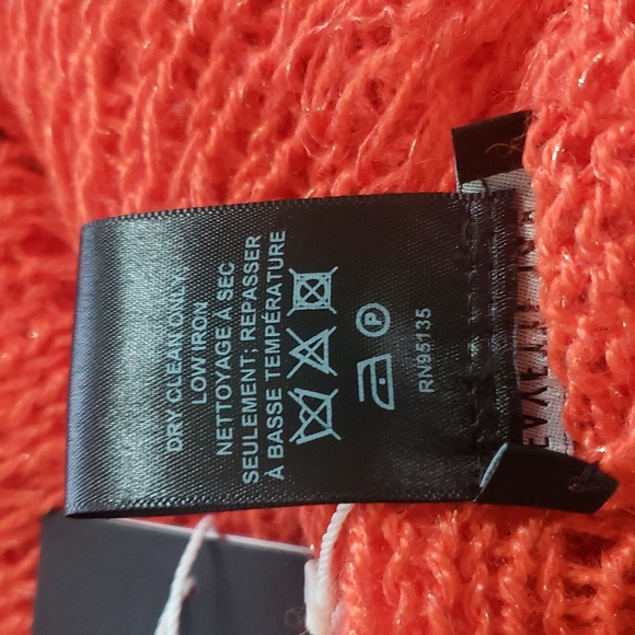 CT1610 LAFAYETTE 148 Bright Orange Crew Neck Knit Sleeveless Sweater M - Picture 8 of 8